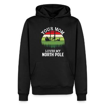 Ta Maman Amoureux Mon Pôle Nord - Sweat à capuche Premium bio Homme - noir - Devant - Nico (187cm)