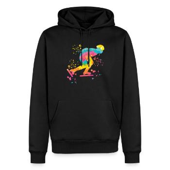 Eisschnellläufer Sportlerin Eisschnelllauf - Männer Premium Bio Hoodie - Schwarz - Vorne - Nico (187cm)