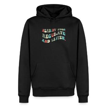 Arrêtez de réguler et d’écouter Enseignant - Sweat à capuche Premium bio Homme - noir - Devant - Nico (187cm)