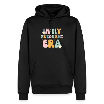 In meiner schwangeren Zeit - Schwangerschaft frischgebackene Mama - Männer Premium Bio Hoodie - Schwarz - Vorne - Nico (187cm)