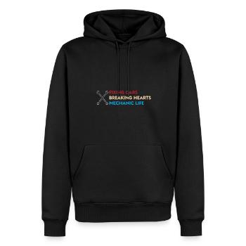 Autos reparieren, Herzen brechen – Mechanic Life - Männer Premium Bio Hoodie - Schwarz - Vorne - Nico (187cm)