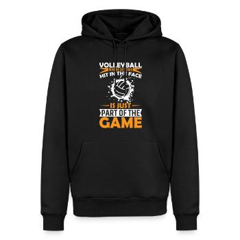 Volleyball: Wo es einfach ist, ins Gesicht geschlagen zu werden - Männer Premium Bio Hoodie - Schwarz - Vorne - Nico (187cm)