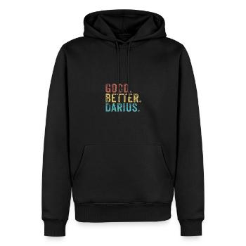 Bon mieux Darius - Sweat à capuche Premium bio Homme - noir - Devant - Nico (187cm)