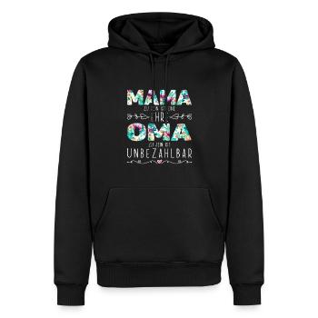 Mama Oma Geschenk Geburtstag Muttertag - Männer Premium Bio Hoodie - Schwarz - Vorne - Nico (187cm)