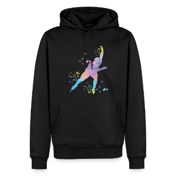 Patineuse de vitesse Sportswoman Patinage de vitesse - Sweat à capuche Premium bio Homme - noir - Devant - Nico (187cm)