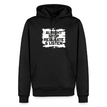 Arrêtez de réguler et d’écouter Enseignant - Sweat à capuche Premium bio Homme - noir - Devant - Nico (187cm)