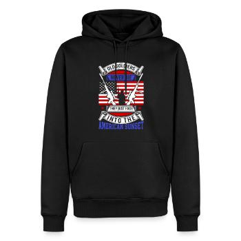 Les vieux soldats ne meurent jamais, ils disparaissent dans l’Amérique - Sweat à capuche Premium bio Homme - noir - Devant - Nico (187cm)