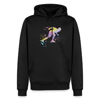 Eisschnellläufer Sportlerin Eisschnelllauf - Männer Premium Bio Hoodie - Schwarz - Vorne - Nico (187cm)