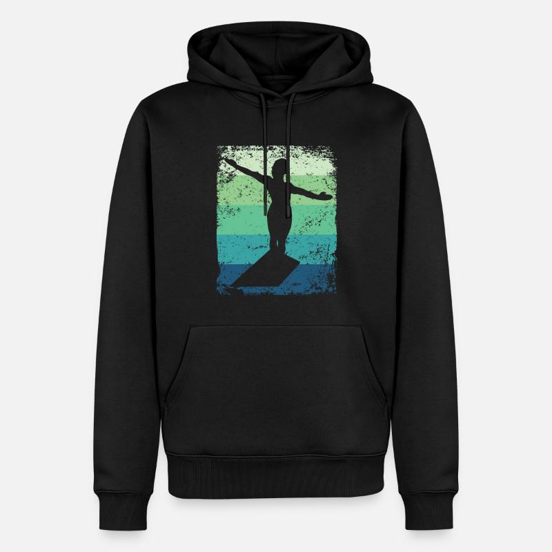Synchronisierter Wassertaucher High Diver - Männer Premium Bio Hoodie - Schwarz