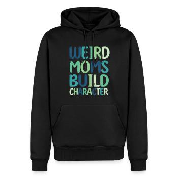 Les mamans bizarres construisent leur caractère - Sweat à capuche Premium bio Homme - noir - Devant - Nico (187cm)