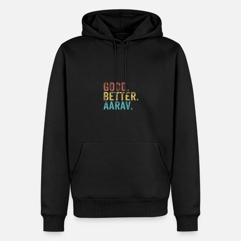 Cool guys are called aarav - Männer Premium Bio Hoodie - Schwarz