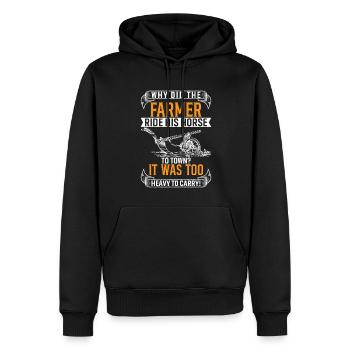 Did The Farmer Ride His Horse To Town? It Was Too - Men’s Premium Organic Hoodie - black - Front - Nico (187cm)