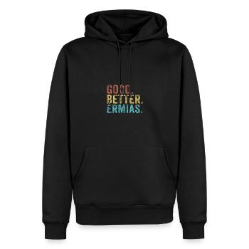 Les mecs cool s’appellent les ermias - Sweat à capuche Premium bio Homme - noir - Devant - Nico (187cm)