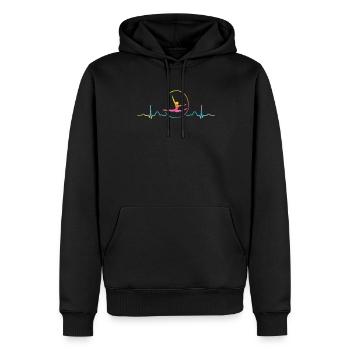 Gymnaste avec bande de gymnastique rythmique - Sweat à capuche Premium bio Homme - noir - Devant - Nico (187cm)