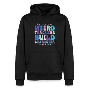 Des enseignants bizarres construisent un enseignant de caractère - Sweat à capuche Premium bio Homme - noir - Devant - Nico (187cm)