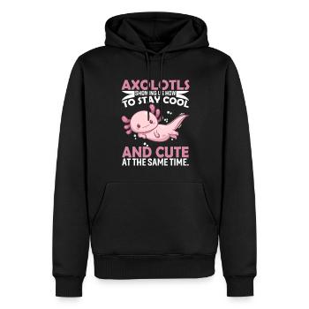 Axolotls : nous montrer comment rester cool et mignon à - Sweat à capuche Premium bio Homme - noir - Devant - Nico (187cm)