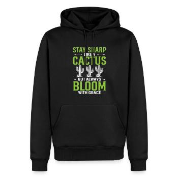 Restez vif comme un cactus, mais fleurissez toujours avec Gr - Sweat à capuche Premium bio Homme - noir - Devant - Nico (187cm)