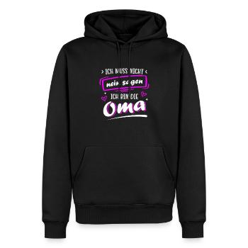 Anniversaire fête des mères Cadeau de grand-mère - Sweat à capuche Premium bio Homme - noir - Devant - Nico (187cm)