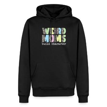 Les mamans bizarres construisent leur caractère - Sweat à capuche Premium bio Homme - noir - Devant - Nico (187cm)