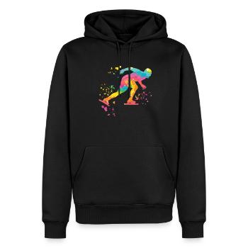 Eisschnellläufer Sportlerin Eisschnelllauf - Männer Premium Bio Hoodie - Schwarz - Vorne - Nico (187cm)