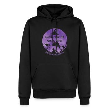 Sorcière Cancer Violet Leiomyosarcome - Sweat à capuche Premium bio Homme - noir - Devant - Nico (187cm)