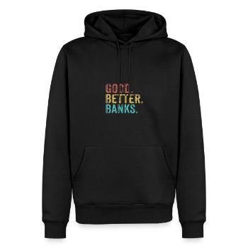 Cool guys are called banks - Men’s Premium Organic Hoodie - black - Front - Nico (187cm)