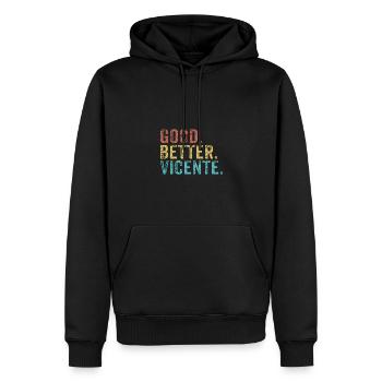 Les mecs cool s’appellent vicente - Sweat à capuche Premium bio Homme - noir - Devant - Nico (187cm)