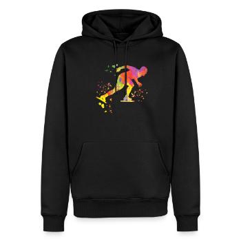 Eisschnellläufer Sportlerin Eisschnelllauf - Männer Premium Bio Hoodie - Schwarz - Vorne - Nico (187cm)
