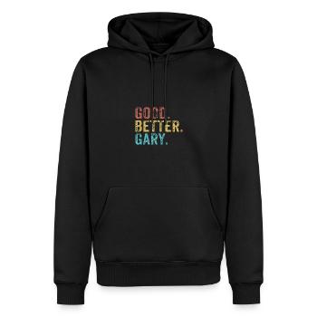 Bon mieux Gary - Sweat à capuche Premium bio Homme - noir - Devant - Nico (187cm)