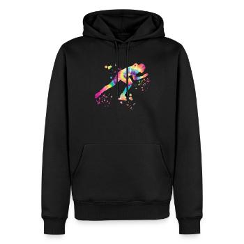 Eisschnellläufer Sportlerin Eisschnelllauf - Männer Premium Bio Hoodie - Schwarz - Vorne - Nico (187cm)