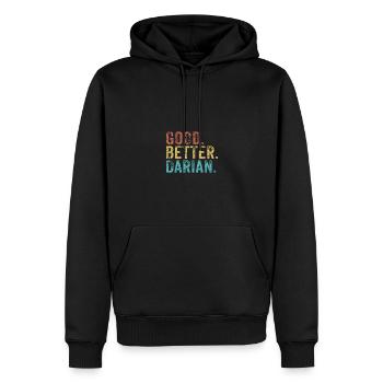 Good better Darian - Männer Premium Bio Hoodie - Schwarz - Vorne - Nico (187cm)