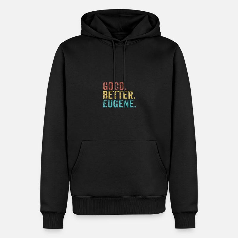 Good better Eugene - Männer Premium Bio Hoodie - Schwarz