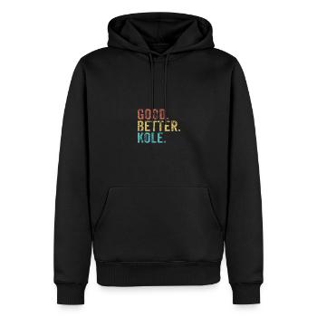Bon mieux Kole - Sweat à capuche Premium bio Homme - noir - Devant - Nico (187cm)