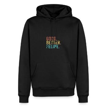 Bon mieux Felipe - Sweat à capuche Premium bio Homme - noir - Devant - Nico (187cm)