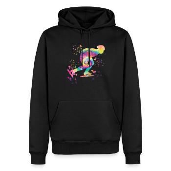 Eisschnellläufer Sportlerin Eisschnelllauf - Männer Premium Bio Hoodie - Schwarz - Vorne - Nico (187cm)