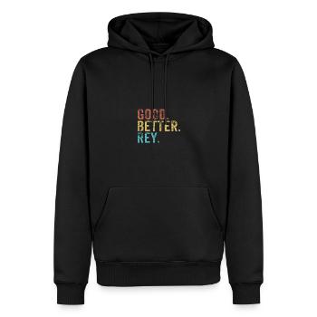 Bon mieux Rey - Sweat à capuche Premium bio Homme - noir - Devant - Nico (187cm)