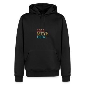 Bon mieux Bélier - Sweat à capuche Premium bio Homme - noir - Devant - Nico (187cm)