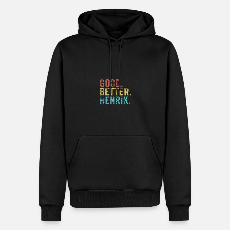Bon meilleur Henrik - Sweat à capuche Premium bio Homme - noir