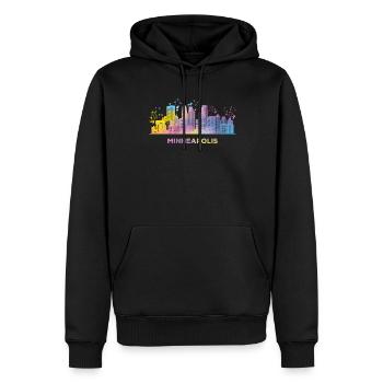 Minneapolitanische Skyline Minneapolis - Männer Premium Bio Hoodie - Schwarz - Vorne - Nico (187cm)