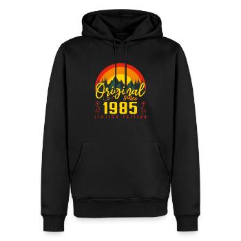 Anniversaire 1985 cadeau 1985 anniversaire - Sweat à capuche Premium bio Homme - noir - Devant - Nico (187cm)