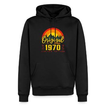 1970 Geburtstagsgeschenk 1970 Geburtstag - Männer Premium Bio Hoodie - Schwarz - Vorne - Nico (187cm)