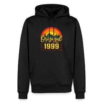 Anniversaire 1999 cadeau 1999 anniversaire - Sweat à capuche Premium bio Homme - noir - Devant - Nico (187cm)