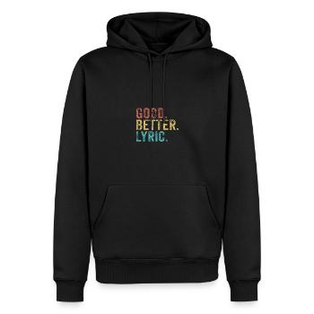 Les mecs cool s’appellent Lyric - Sweat à capuche Premium bio Homme - noir - Devant - Nico (187cm)