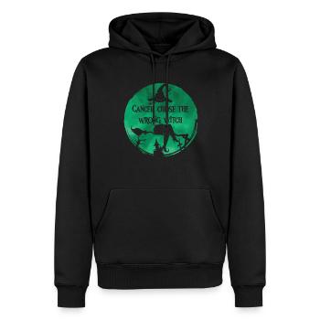 Cancer Sorcière Verte Cancer du foie - Sweat à capuche Premium bio Homme - noir - Devant - Nico (187cm)