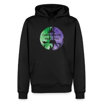 Cancer Sorcière Vert Violet Anal Cancer - Sweat à capuche Premium bio Homme - noir - Devant - Nico (187cm)