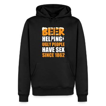 Beer: Seit 1862 hässlichen Menschen helfen, Sex zu haben. - Männer Premium Bio Hoodie - Schwarz - Vorne - Nico (187cm)