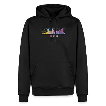 Memphean Skyline Memphis - Männer Premium Bio Hoodie - Schwarz - Vorne - Nico (187cm)