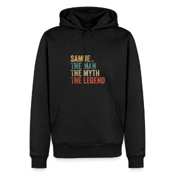 Samuel the man the myth - Männer Premium Bio Hoodie - Schwarz - Vorne - Nico (187cm)
