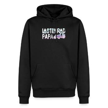 Lastenrad Papa Retro Fahhrad Cargobike - Männer Premium Bio Hoodie - Schwarz - Vorne - Nico (187cm)