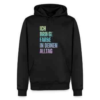 J’amène le peintre peintre papa vernisher - Sweat à capuche Premium bio Homme - noir - Devant - Nico (187cm)
